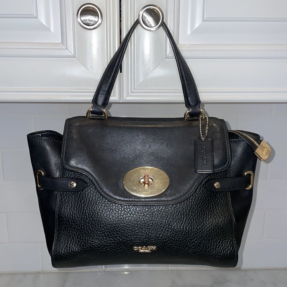 Coach Blake Flap Twistlock Carryall Crossbody Satchel